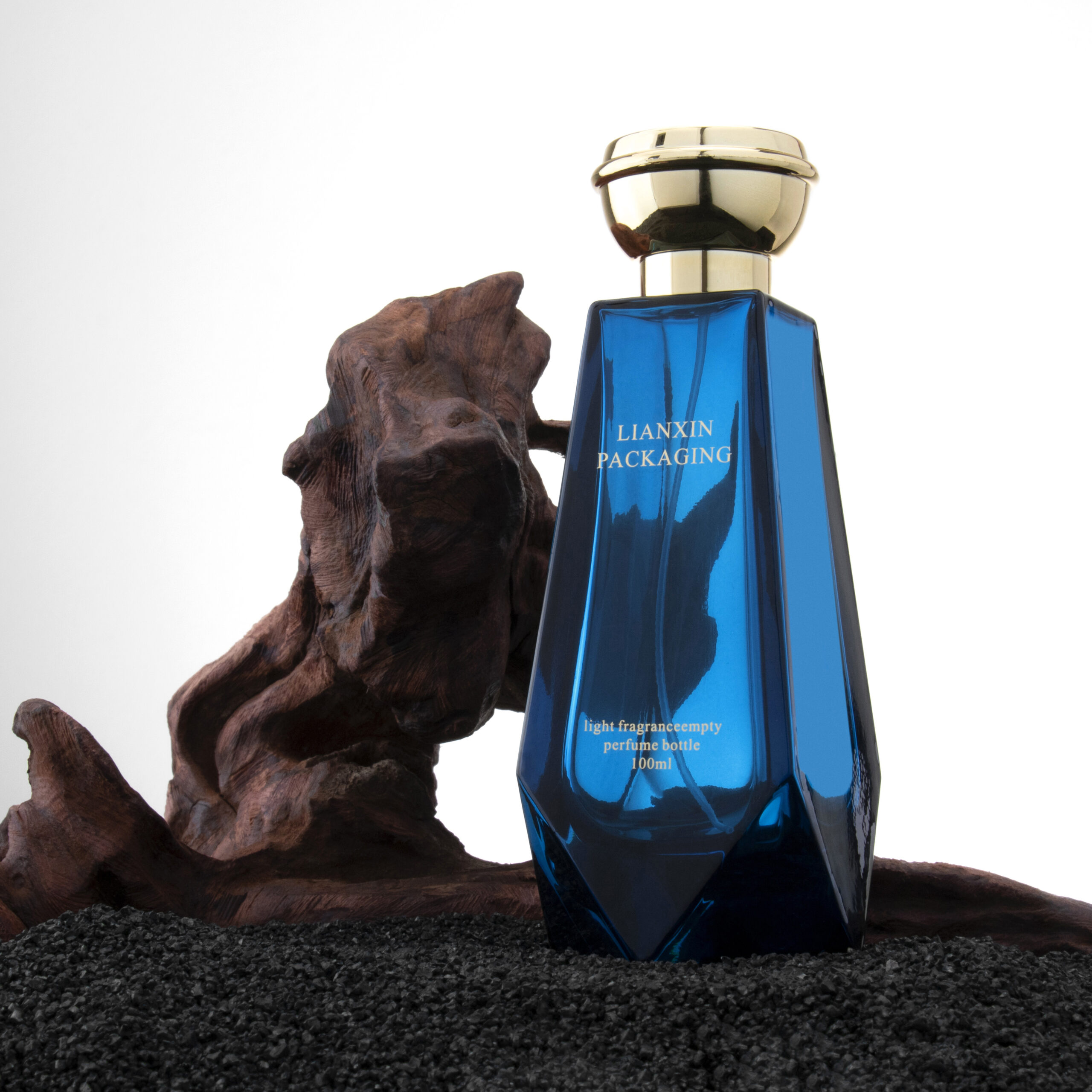 blue unique perfume bottle